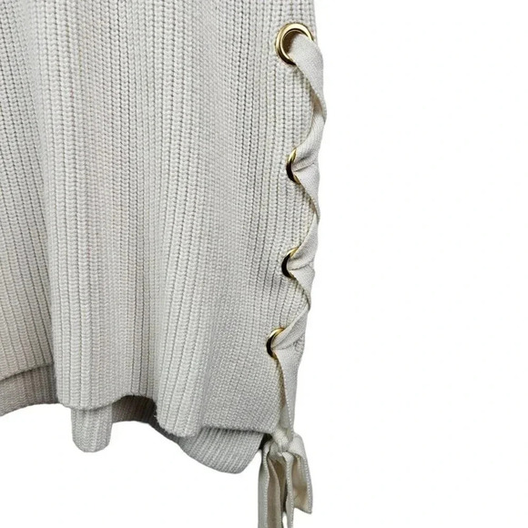Michael Kors Sleeveless Tunic Mock Neck Ivory Cream Sweater Dress Size Small - Picture 5 of 11
